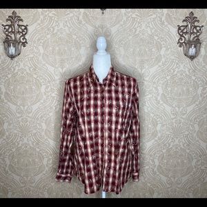 Columbia Plaid Wheat Print Men’s Button Down Shirt